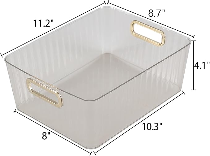 4 Pack Clear Plastic Storage Container Bins - Image 2