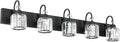 Ralbay Modern Crystal Black 5-Light Bathroom Vanity Light, Matte Black Crystal by RalbayLighting