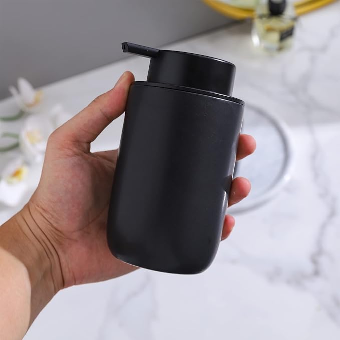 Black Soap Dispenser Set- Modern Ceramic Hand Dish Soap Dispenser - Image 5
