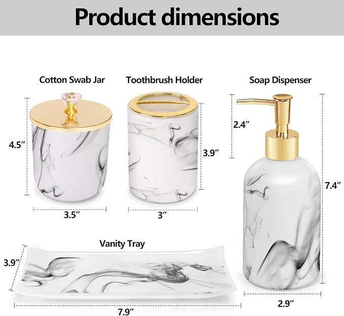 Haturi Bathroom Accessories Set, Glass Kits, Gift - Image 3