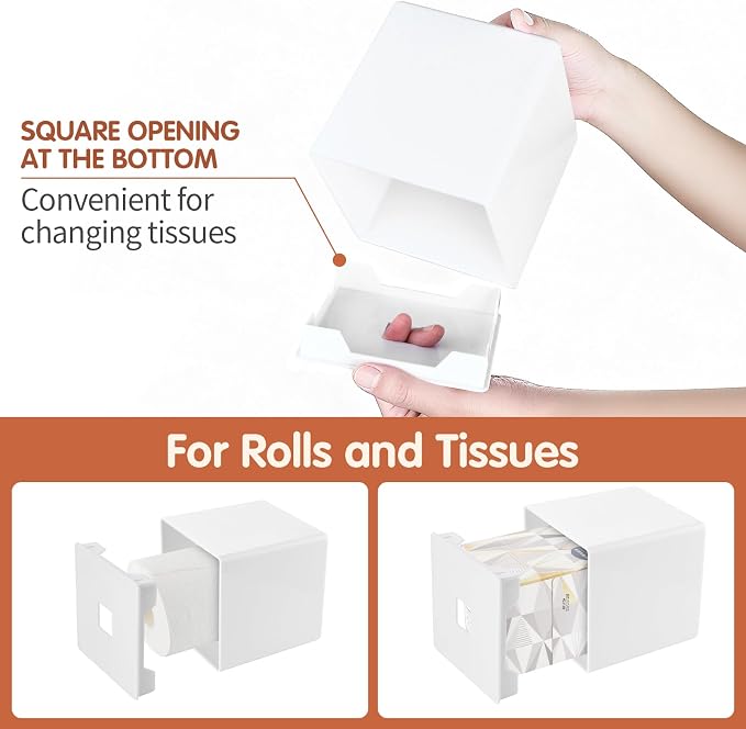 Tissue Box Cover, Square Facial Tissue Holder Storage - Image 4