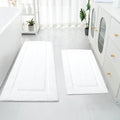 SHACOS White Bathroom Rugs Sets 2 Piece 32x20 + 47x20 inch, Non Slip Bath Mat by SHACOS