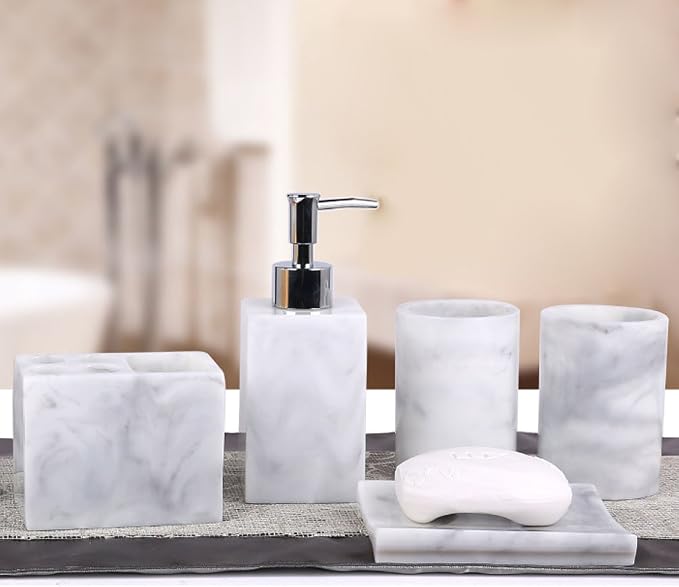LUANT Resin 5pcs Bathroom Accessory Set - Image 2