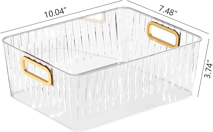 Kekow 6-Pack Clear Pantry Organizer Bins, Plastic Storage Bins - Image 2