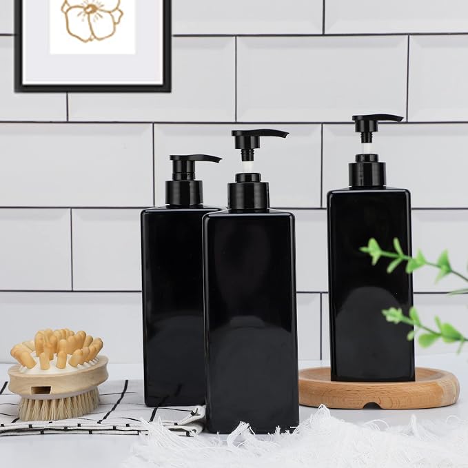 Suream Shampoo and Conditioner Dispenser Set, Plastic Refillable Dispenser - Image 7