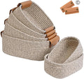 Storage Baskets for Organizing, Small Woven Basket Set of 6-4 Shelf Basket by Degeyoyo