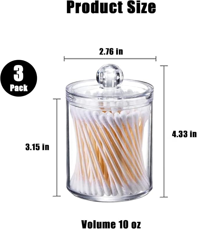3PCS Acrylic Qtip Dispensers Holders - Image 7