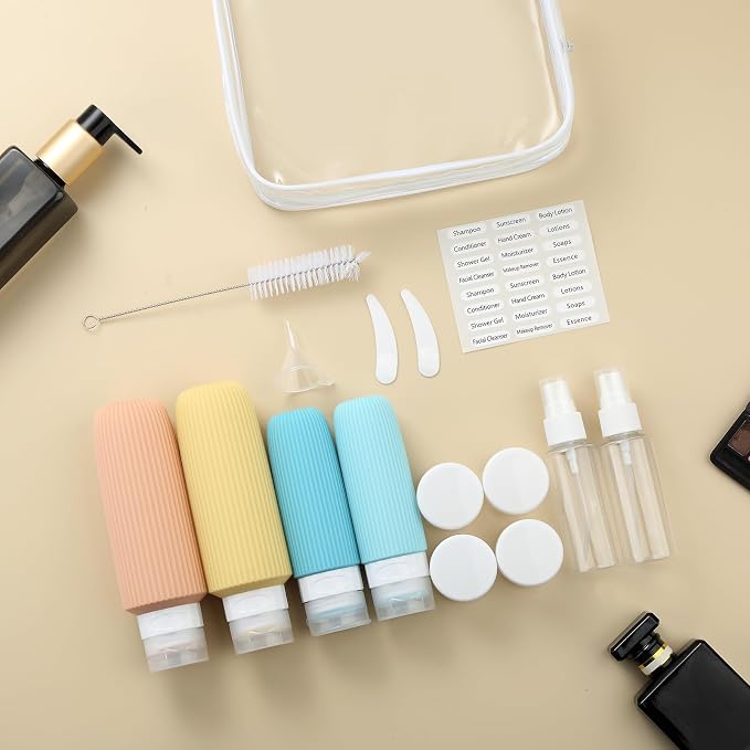 16 Pack Travel Bottles for Toiletries, Large 6oz Silicone Travel Containers - Image 6