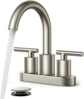 FORIOUS Brushed Nickel Bathroom Faucet 2 Hole, 4 Inch Centerset Bathroom Sink by FORIOUS