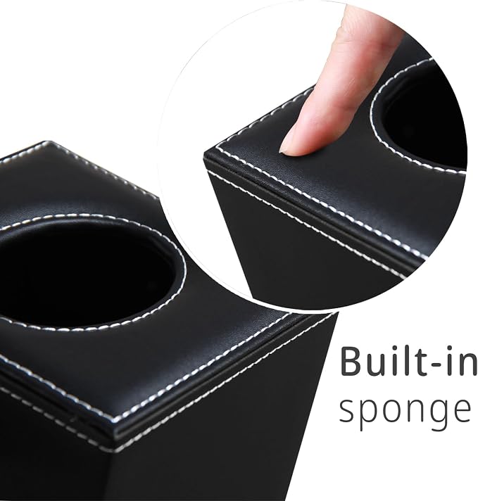 Leather Tissue Box Cover Square, Upgrade 99% Compatible Large Size, Modern - Image 5
