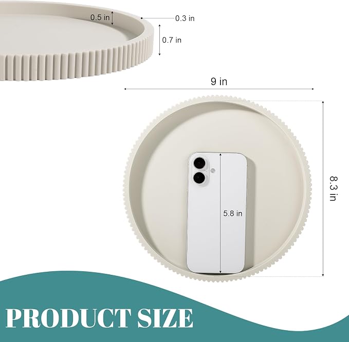 Silicone Bathroom Tray Round Kitchen Counter Organizer Decorative Vanity - Image 6