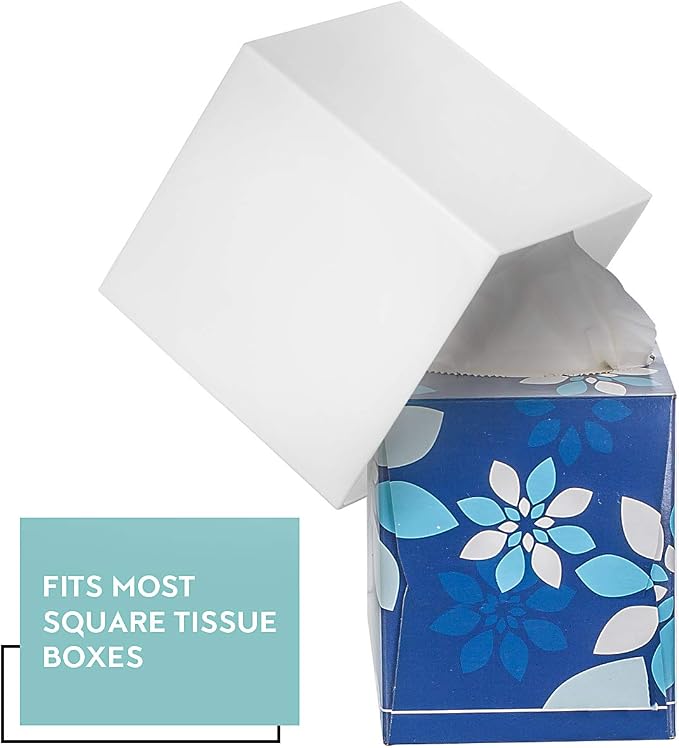 White Tissue Box Cover – Square Tissue Box Holder - Image 6