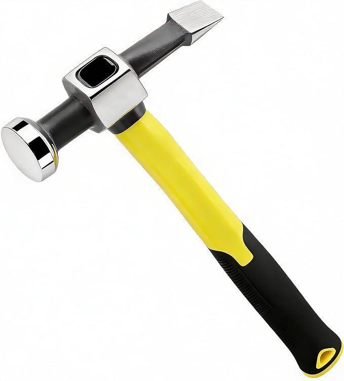 Auto Body Hammer, Flat and Round Head, Plastic Handle. by BJDSI
