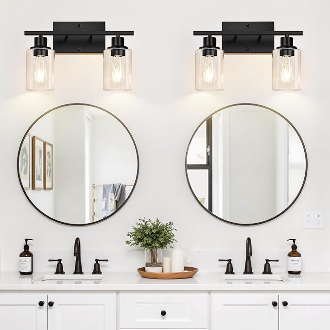 Matte Black 2-Light Bathroom Vanity Light - Image 7