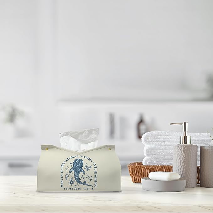 Whale Shark Christian Tissue Box Cover Rectangle, Ocean Whale Scripture Bible - Image 8