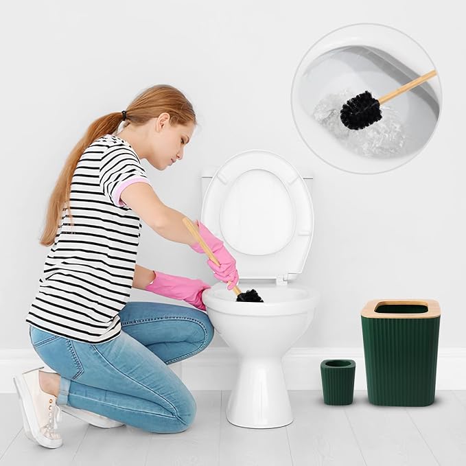 Dark Green Bathroom Accessories Set, 9-Piece Green Bathroom Set - Image 3