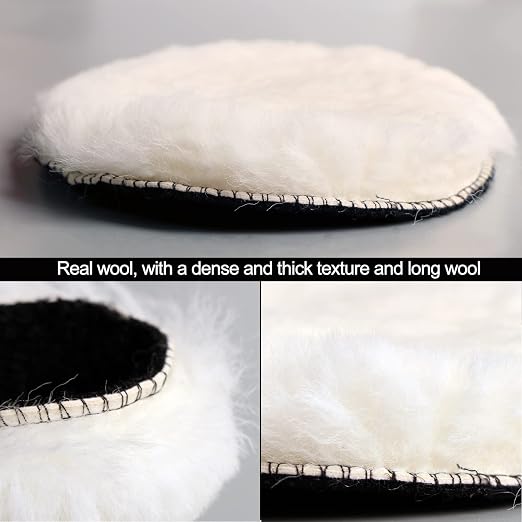 9PCS 4" 6 Inch Natural Wool Polishing Buffing Pad Kit, Polishing Buffing Wheel - Image 2