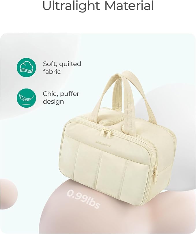 BAGSMART Travel Toiletry Bag, Puffy Large Toiletry Bag - Image 3