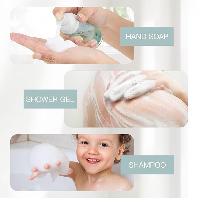 Foam Bottles, 2oz Foaming Pump Dispensers, Empty Travel Soap Mousse Bottle - Image 3