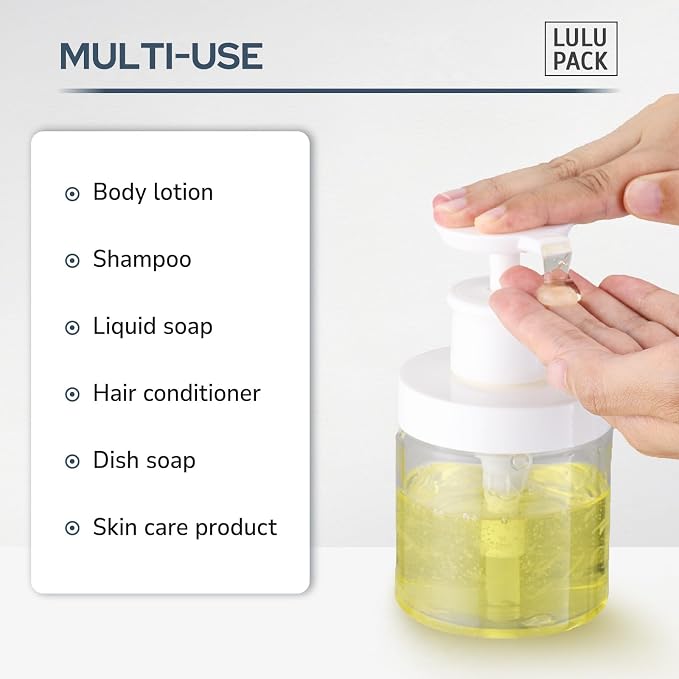 Pump Bottle Dispenser for Soap - 8 oz Plastic Empty Container for Shampoo and - Image 3