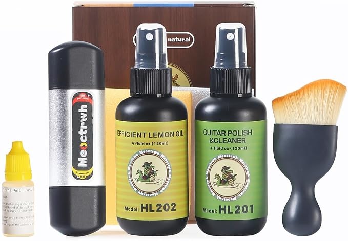 Guitar Cleaning Kit, Fretboard Lemon Oil, Polish and Oil Care, Guitar String by Meoctrwh