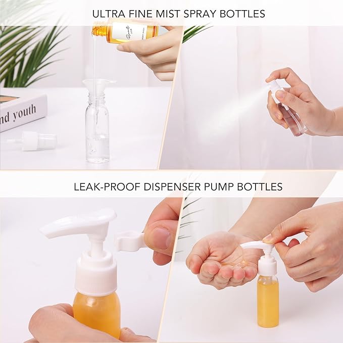 Muslish 21 Pack Travel Bottles for Toiletries, Leak-Proof TSA Compliant - Image 6