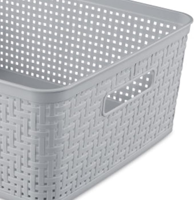 Sterilite 24 Pack Plastic Storage Bin Organization Containers, Short Baskets - Image 8