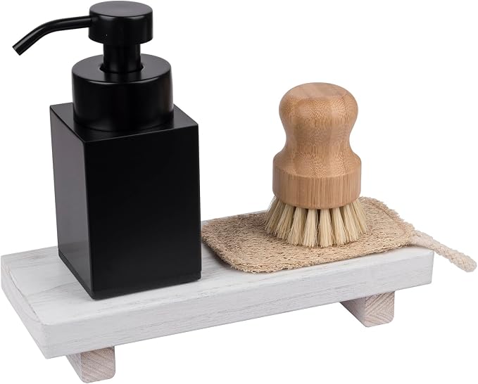 zoocatia Small Wood Tray Pedestal Stand Farmhouse Bathroom Decor Decorative - Image 8