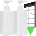 White Soap Dispenser with Waterproof Labels, Thickened Plastic Hand Soap by Lewistin
