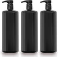 Bar5F 1-Liter BPA-Free Black Pump Bottles – Refillable PET Plastic Dispensers by BAR5F
