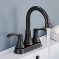 Lead-Free Antique 2 Handle Oil Rubbed Bronze Bathroom Sink Faucet, 360° Swivel by VALISY