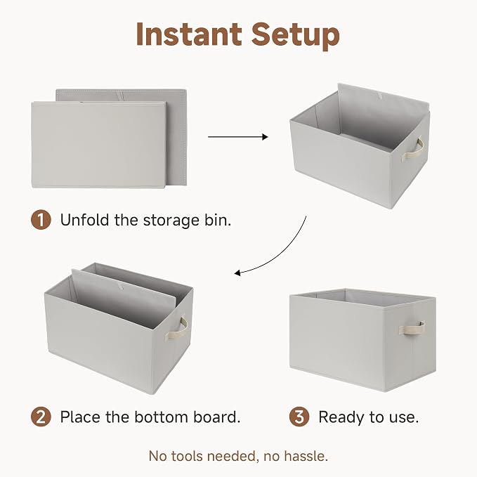 StorageWorks Storage Baskets for Shelves, Fabric Storage Bins, Closet - Image 8