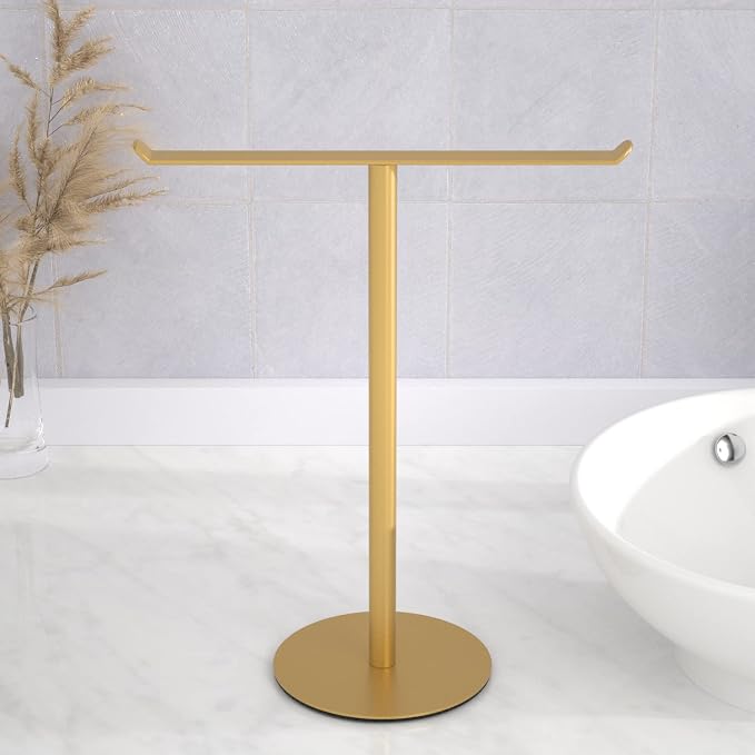 Gold Hand Towel Stand, T-Shape Hand Towel Holder - Image 2