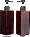 Pump Bottle Dispenser 22oz/650ml Jansburg 2Pack Refillable Square Plastic by Jansburg