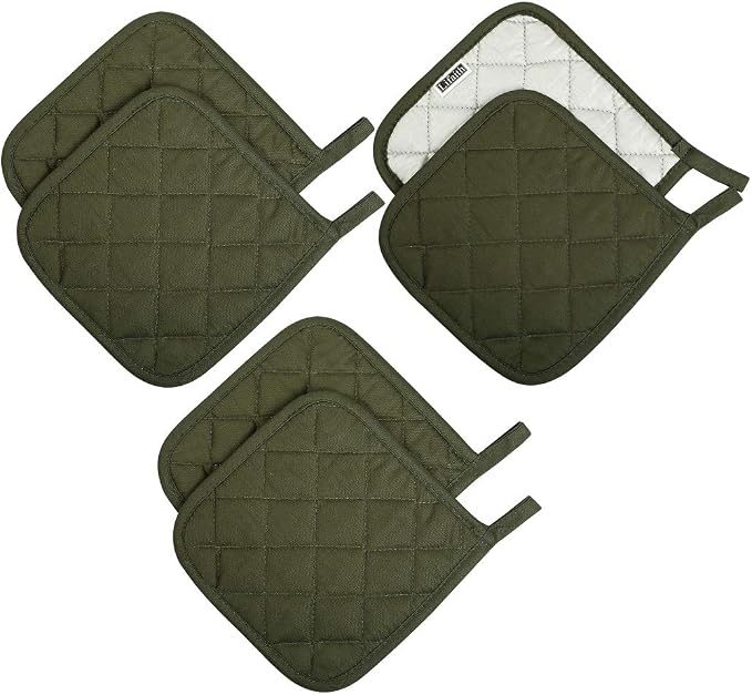 100% Cotton Potholders Kitchen Everyday Basic Terry Pot Holder Heat Resistant by Lifaith