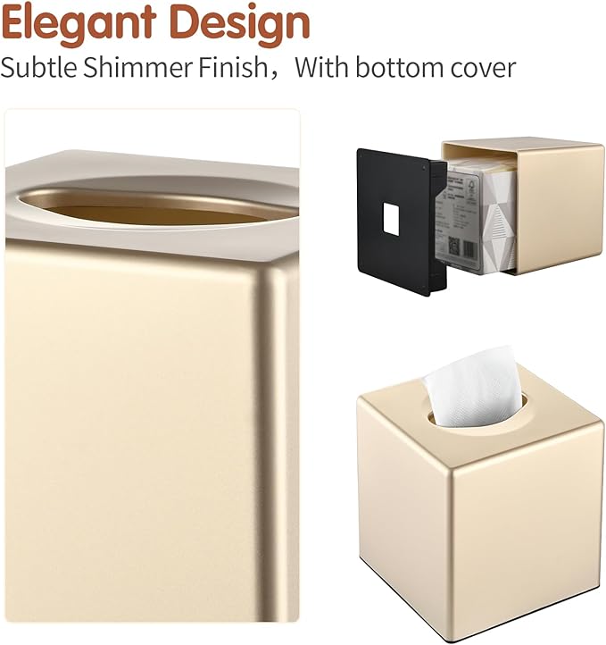 Tissue Box Cover, Decorative Square Facial Storage Tissue Box Holder, Home - Image 4