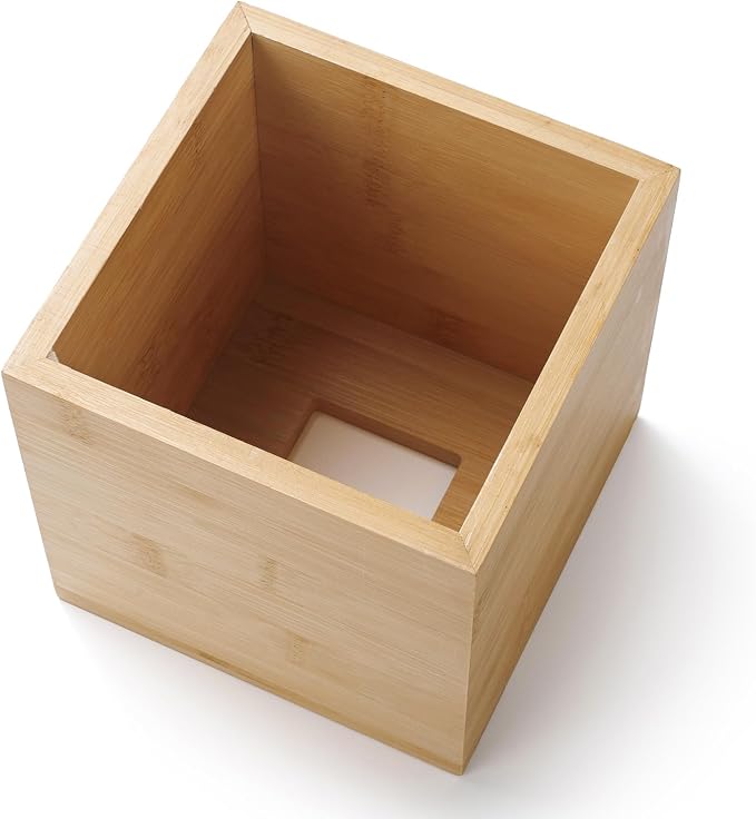 Tissue Box Cover, Square Tissue Box Holder, Bamboo Facial Paper Holder - Image 3