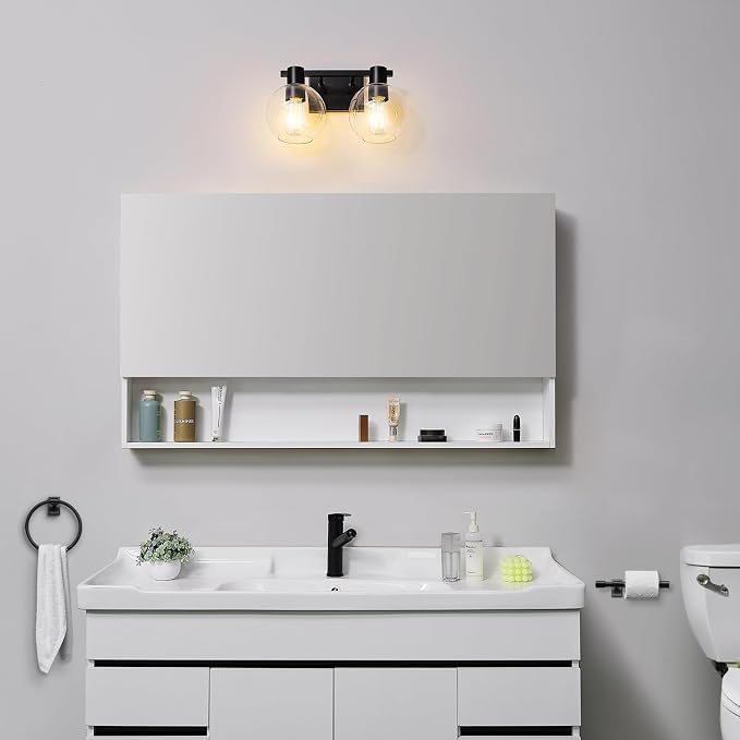 GLOBE Electric 63000057 3-Piece All-in-One Bathroom Set, Matte Black, Toilet - Image 2