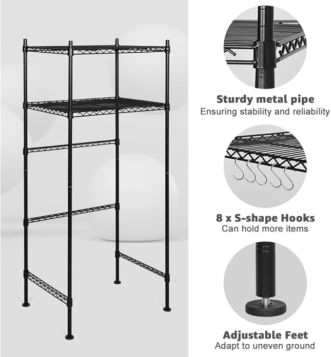 LUCKUP Mini Fridge Shelf 2-Tier Height Adjustable Mini Fridge Stand - Image 6