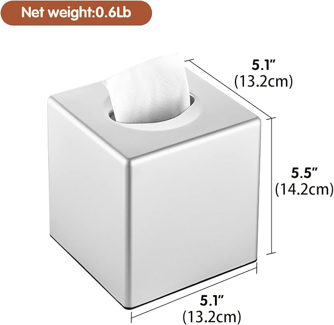 Tissue Box Cover, Decorative Square Facial Storage Tissue Box Holder, Home - Image 3