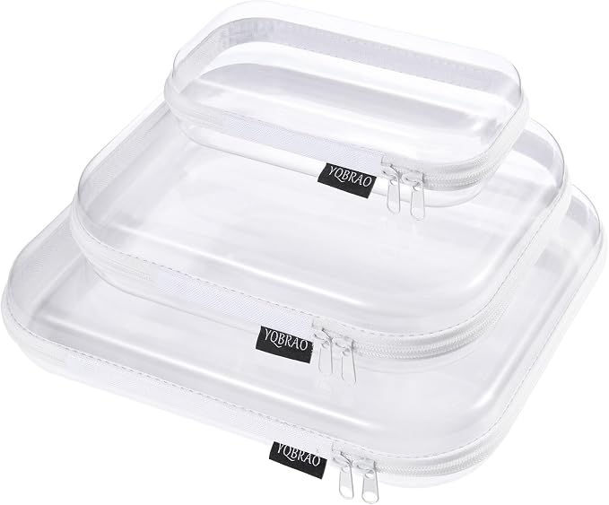 Hard Sided Clear Zipper Case for Storage- Professional-Grade Plastic Clear by Unknown