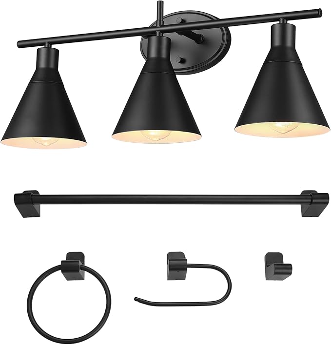 Globe Electric 52060 Tristan 5-Piece All-In-One Bathroom Set, Matte Black - Image 8