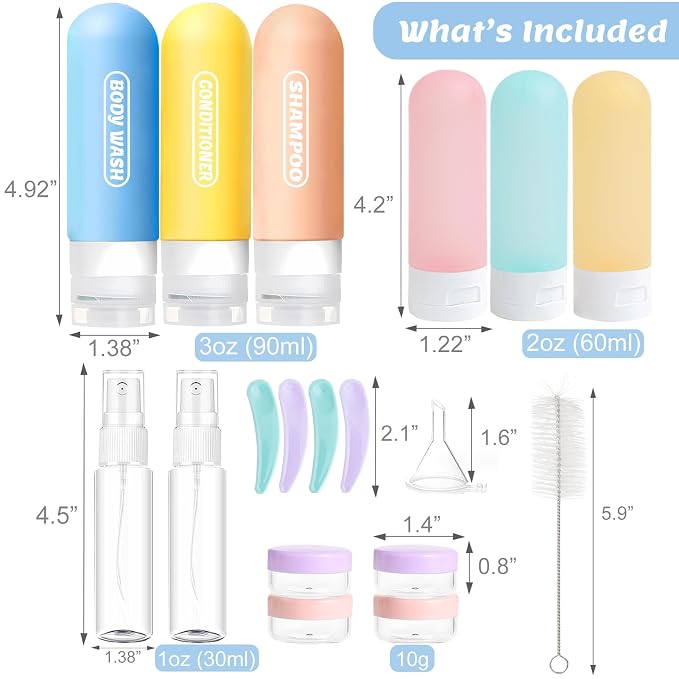 20 Pack Travel Bottles Set, TSA Approved Travel Size Toiletries Containers - Image 2