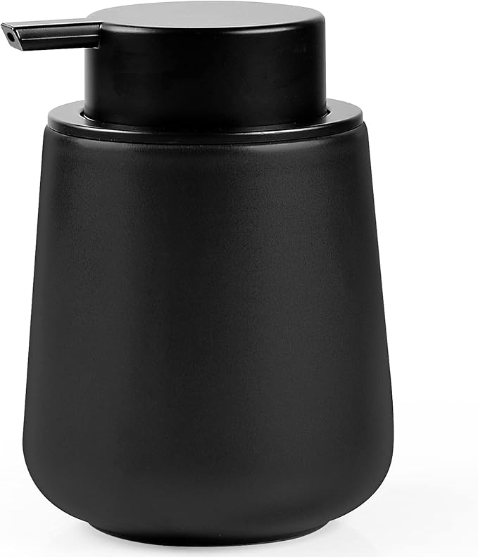 Bosilunlife Black Lotion Dispenser - 12Oz Ceramic Soap Dispenser Bathroom by BosilunLife