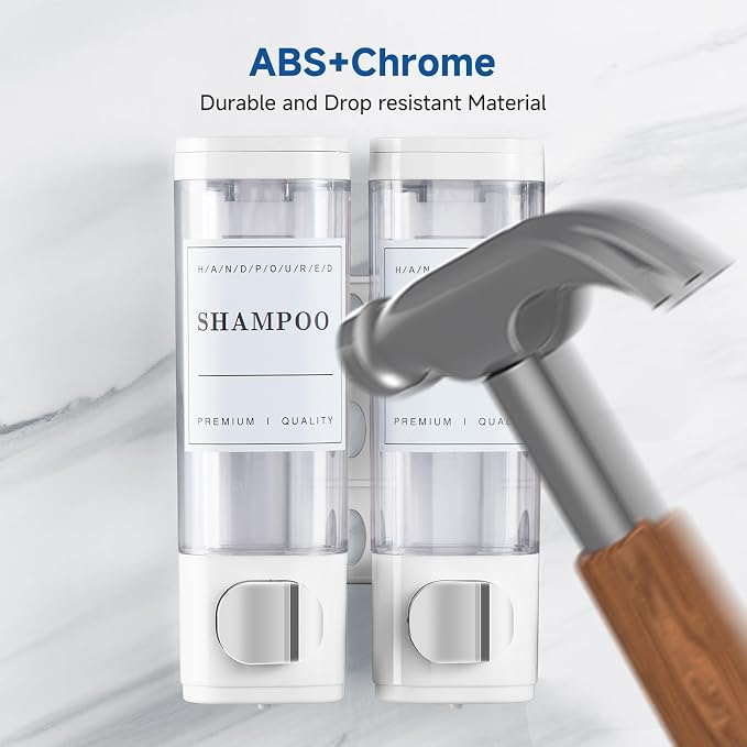 Shampoo and Conditioner Dispenser Bathroom Shower Soap Dispenser Wall Mounted - Image 6