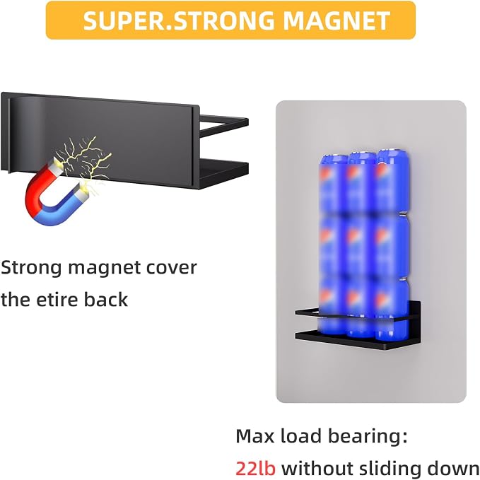 Magnetic Spice Rack for Refrigerator, 2 Pack Magnetic Shelf, Fridge Magnet - Image 4
