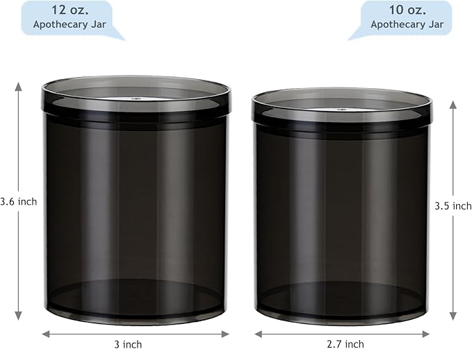 SheeChung 6-Pack Black Stackable Apothecary Jars - Image 4