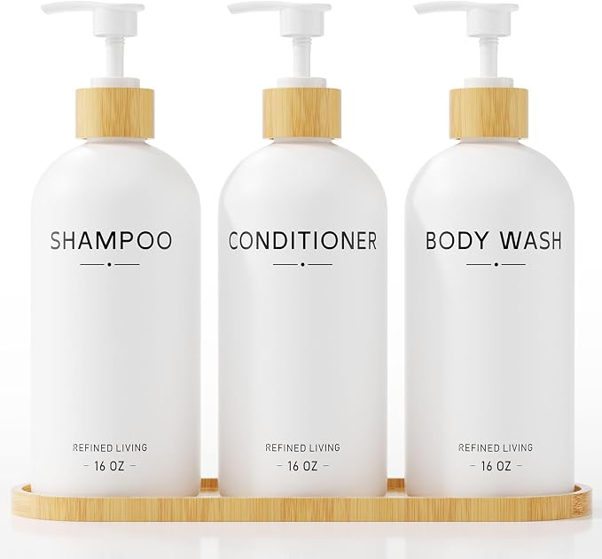Shampoo and Conditioner Dispenser Set, Shower Soap Dispenser by Aeakey
