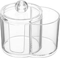Yolev Qtip Holder with Dual Compartments Clear Cotton Round Holder Plastic by Yolev