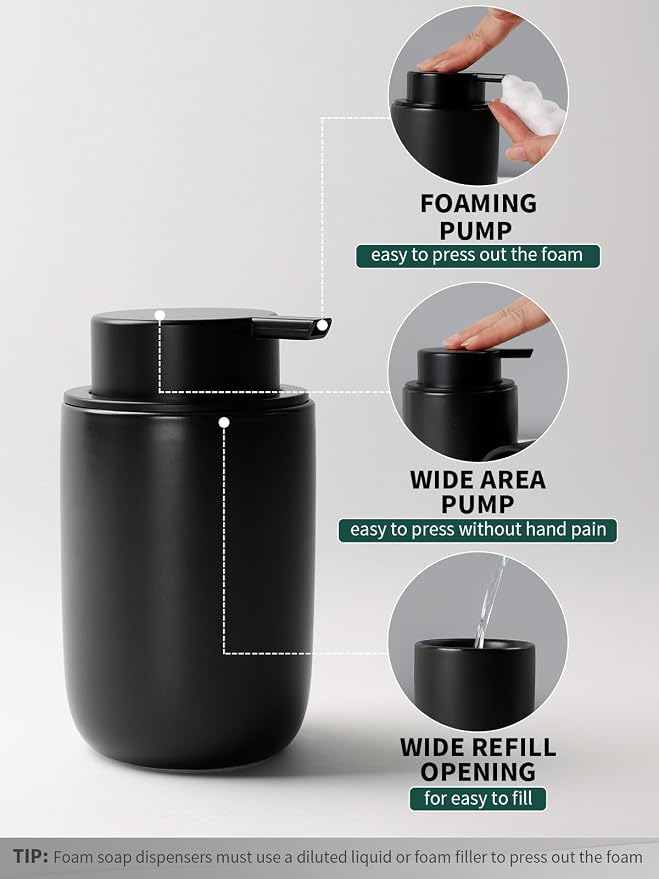 Bosilunlife Soap Dispenser and Toothbrush Holder Set - 11Oz Foam Soap Dispenser - Image 3
